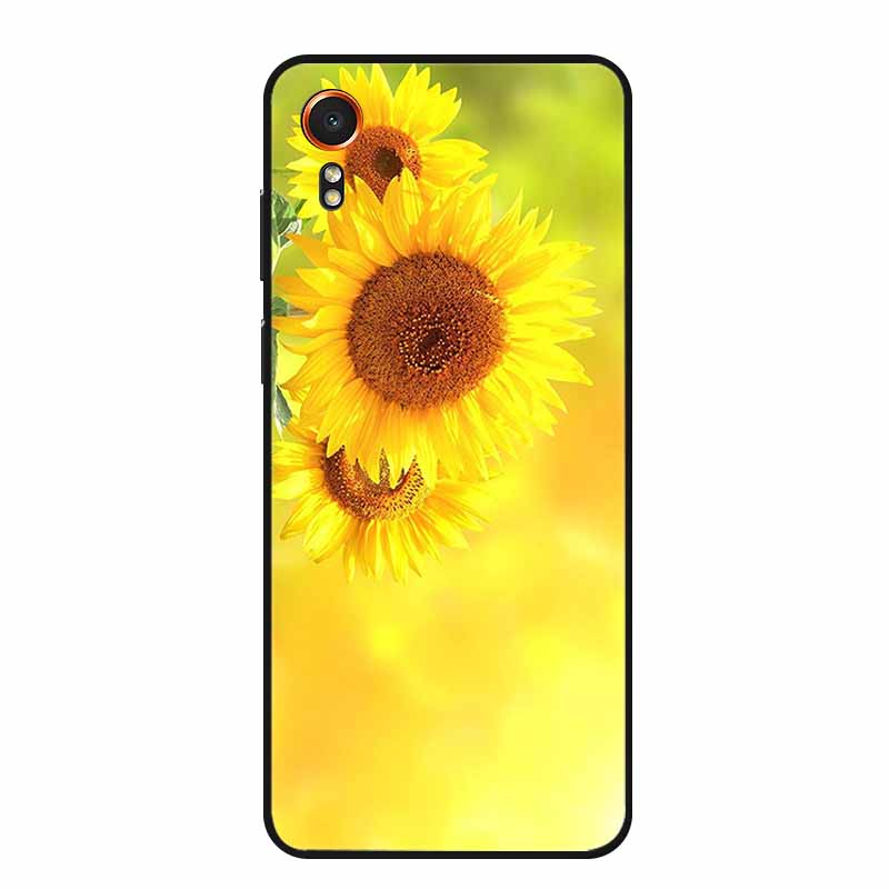 For Samsung Galaxy Xcover 7 Case Fashion Flowers Black Silicone Soft Back Cover For Samsung Galaxy Xcover7 Phone Case Coque Capa