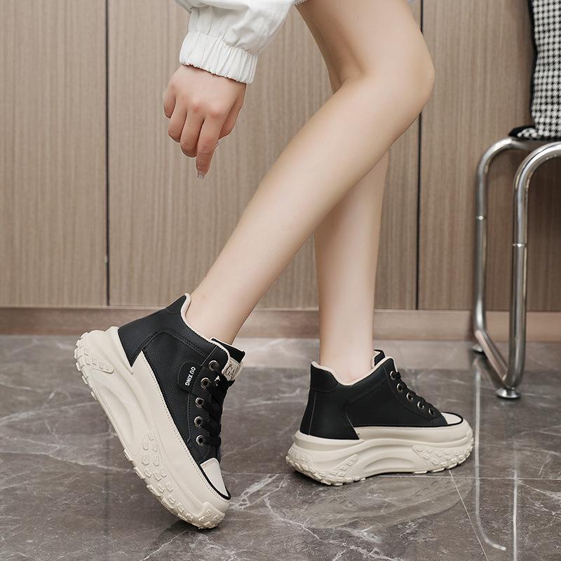 New casual board shoes autumn fashion breathable shoes heightened platform student middle help trend