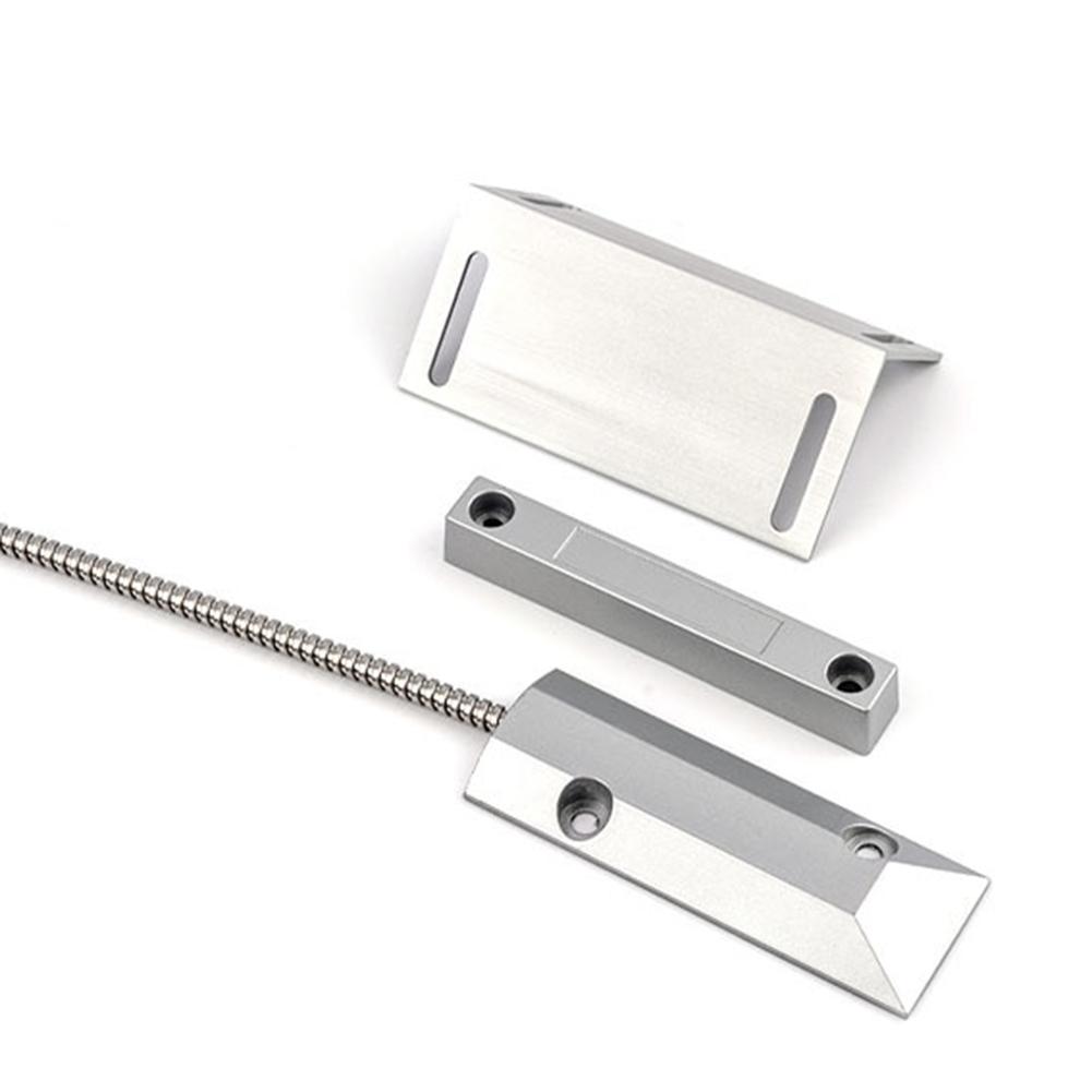 Wired Garage Door Security Sensor Silver Wired Magnetic Garage Door Sensor Alloy Zinc Construction Easy Installation Bracket