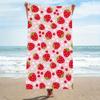 Cute Strawberry-Patterned Beach Towel - Lightweight Microfiber, Rectangular Towel for Summer Fun At the Seaside, Hand Wash Only