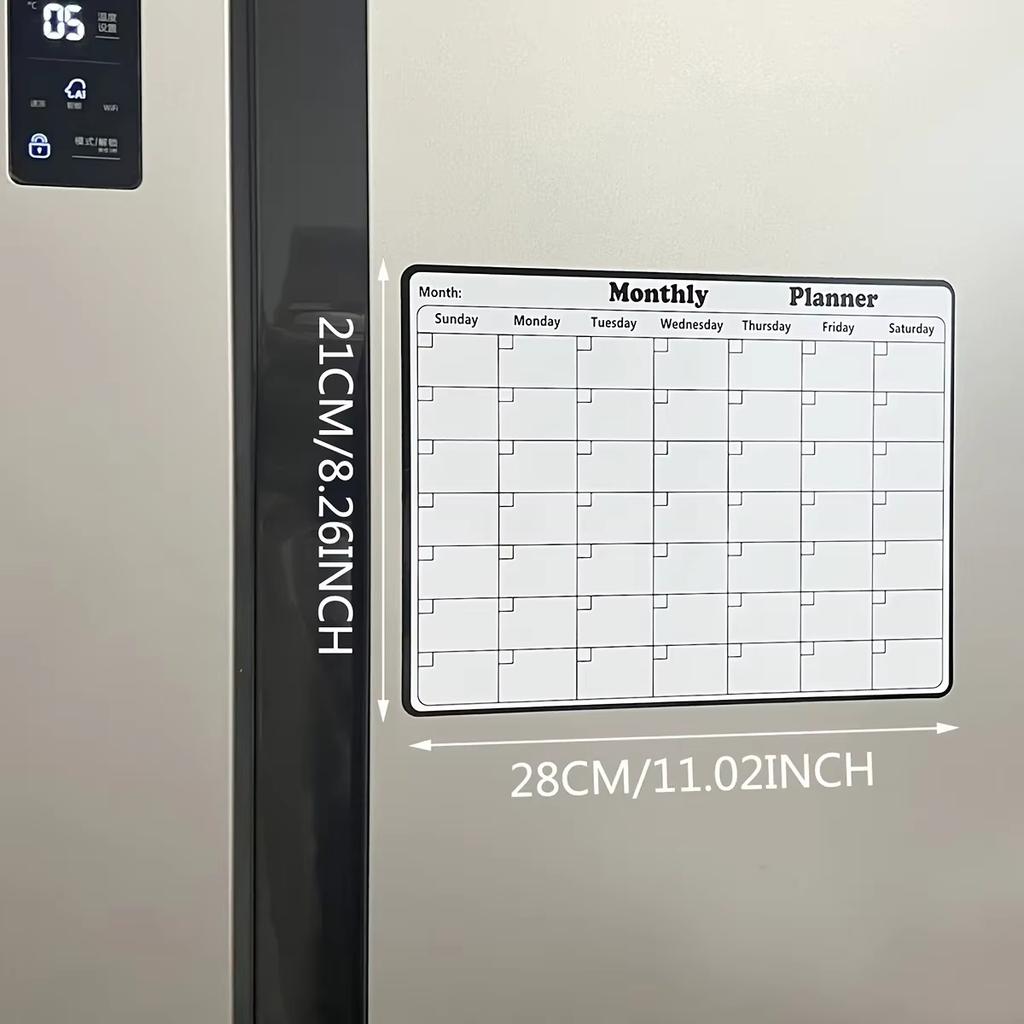 1 Balení Opakovaně Použitelný Magnetický Měsíční Plánovač na Lednici Tabule Kalendář Whiteboard pro Domácí Kancelář Organizér Rozvrhu