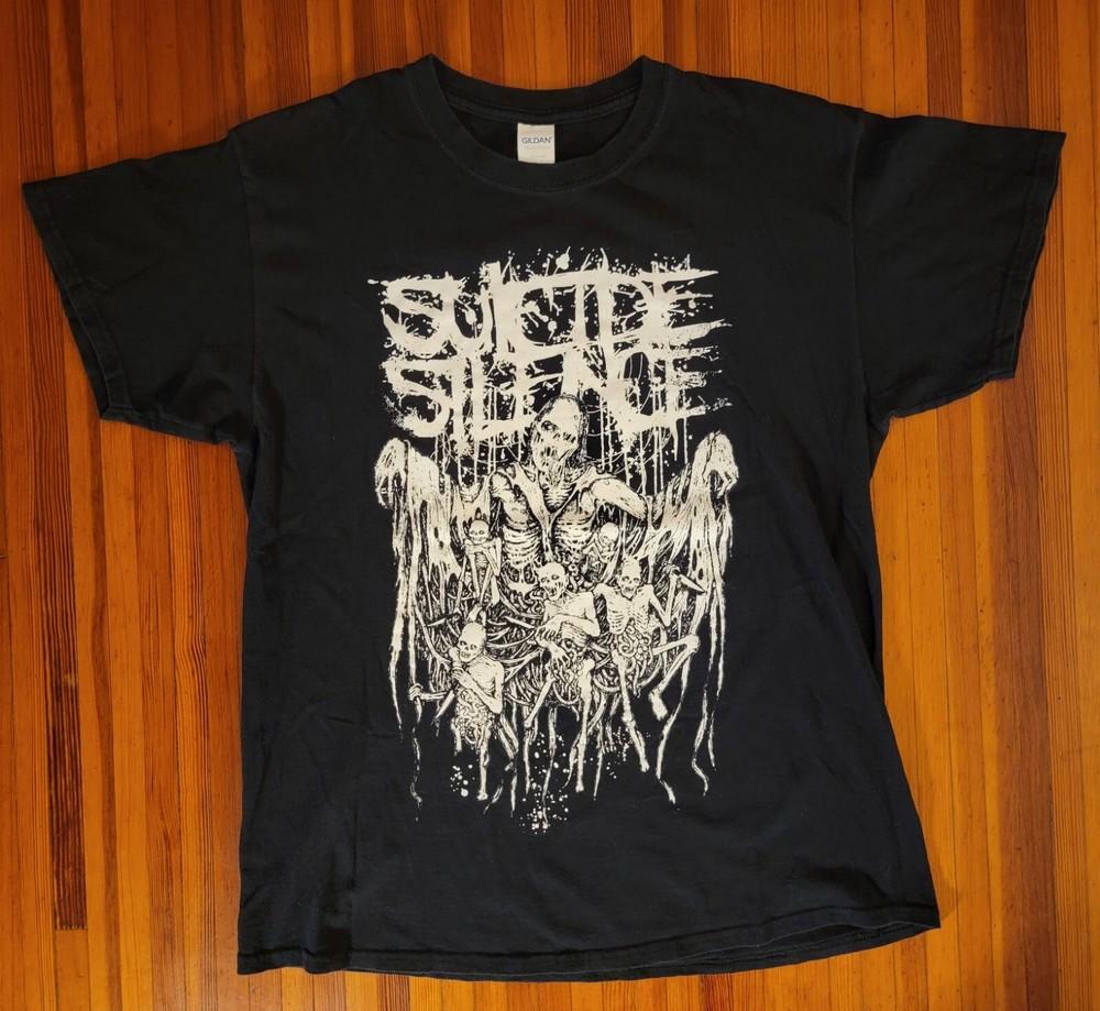 SUICIDE SILENCE BAND T-shirt LARGE L BLACK HARDCORE HEAVY METAL M