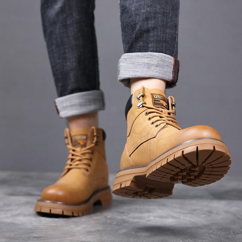 2025 New  Motocross Boots Lace Up Non-Slip Ankle Boots Winter Plush Snow Boots Botas Classic Mens High Top Outdoor Shoes