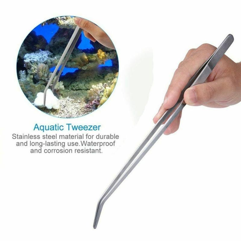 4-in-1 Aquatic Plants Pruning Tool Set For Aquarium Long-handled Tweezers Scissors