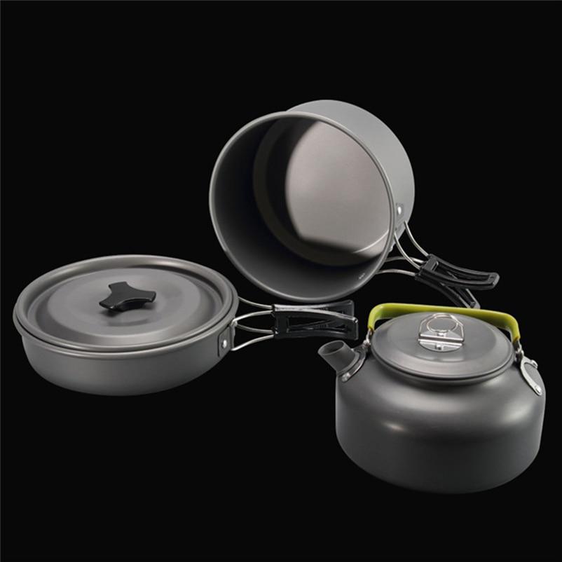 Picknick Kochen Utensilien Camping Kochgeschirr Set Wandern Langlebig 3 Teile/satz Aluminium Legierung