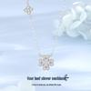 Tichia S925 Sterling Silver Four-Leaf Clover Necklace – Elegant Forest Style, Exquisite and Versatile Clavicle Chain for Women.