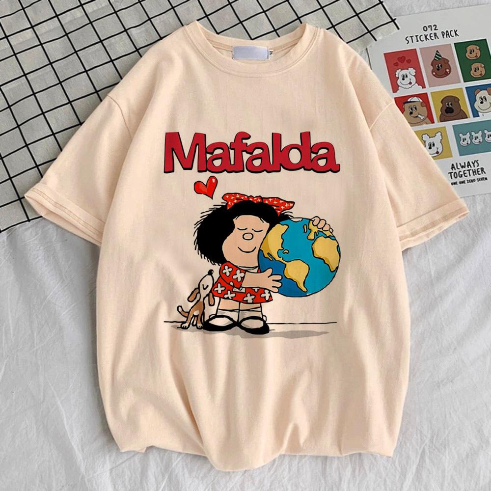 Mafalda tshirt female korean clothes Digital Pastel Vintage women Grunge t-shirt Y2k harajuku aesthetic kawaii Breathable Punk