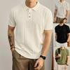 2026 Summer Men's Polo Shirt Knitted Shirt Short Sleeve Collar Half-Zip Fashion Casual Shirt