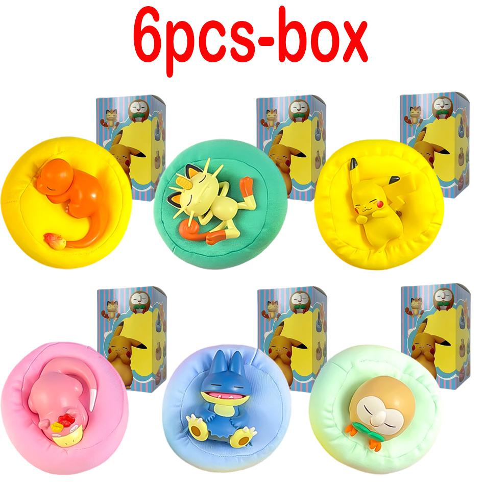 Toys 1-12pcs Pok É Mon Scale Ratio Model Figure 1-12 Pcs Pikachu Sleep Series Interior Hand Sleeping Position Gift Present for Sfriends