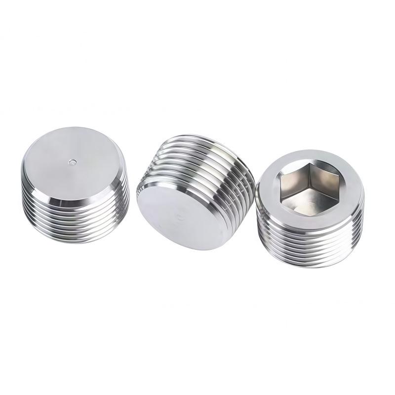304 Stainless Steel Hex Socket Pipe Plug, Threaded Blind Plug, Oil Plug, Throat Plug In Sizes: 1/8", 1/4", 3/8", 1/2", 3/4".