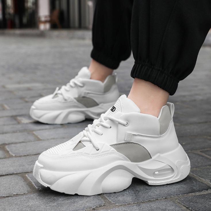 Shoes for Men High Quality Mesh Breathable Leather Men's Platform Sneakers Trend Casual Running Sports Me'n Shoes Zapatos Hombre