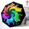1 Stück Regenbogenkatzen Automatisches Öffnen/Schließen, Faltbarer Kompakter Regenschirm mit 8-Rippen-Gestell, Perfektes Geschenk für Männer und Frauen, Lässiger Stil, Lebendiges Motiv