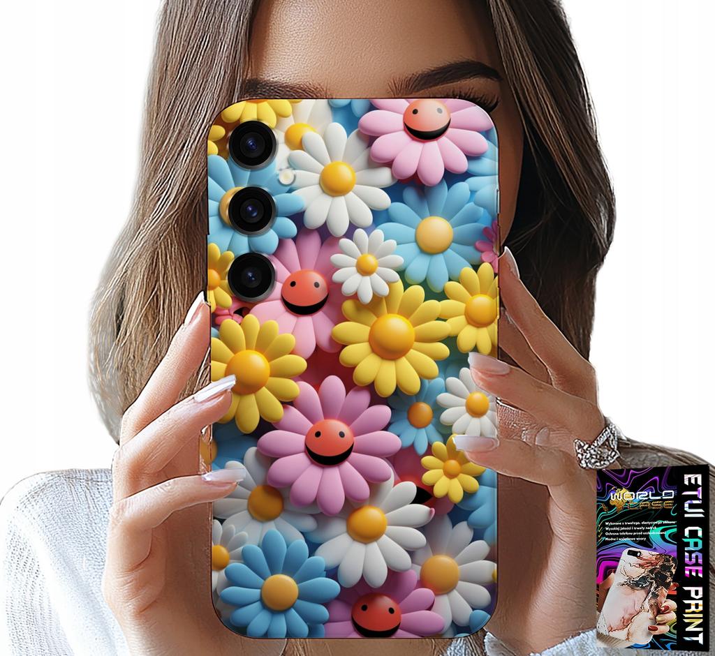 Etui Do Samsung Galaxy A14 5G - Kolorowe Kwiatki, Stokrotki Futerał Case