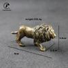 Antique Bronze Male Lion King Statue Small Ornaments Solid Copper Mountain Lions Miniature Figures Brass Sculpture Crafts Decor
