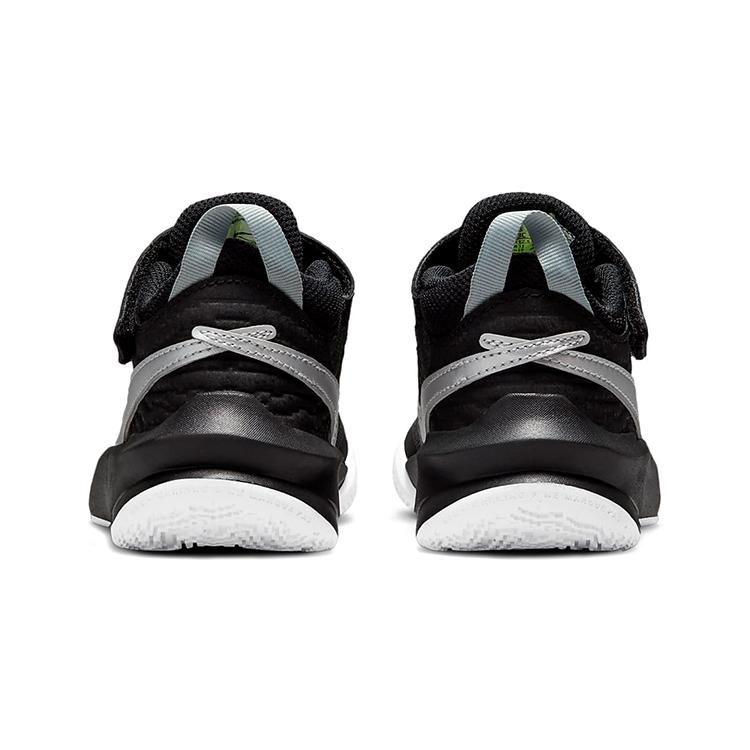 Nike Team Hustle D 10 Slip Resistant Cushioning Abrasion Resistant Low top Children's Basketball Shoes Black White CW6736-004