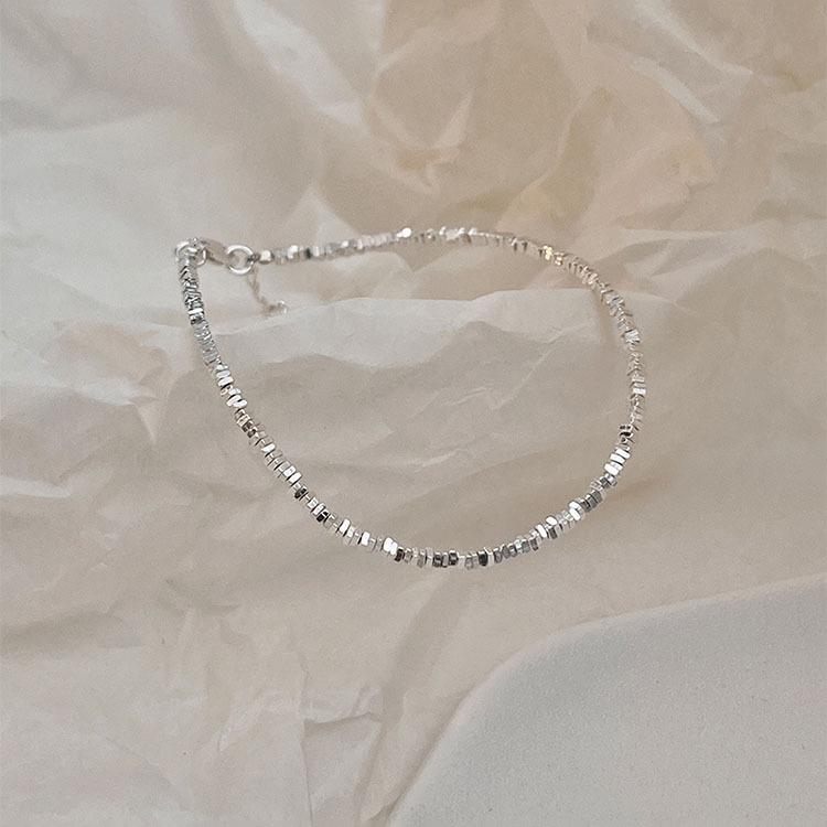 S925 Sterling Silver Shattered Silver Two Bracelets Female Fine Hand Ornaments