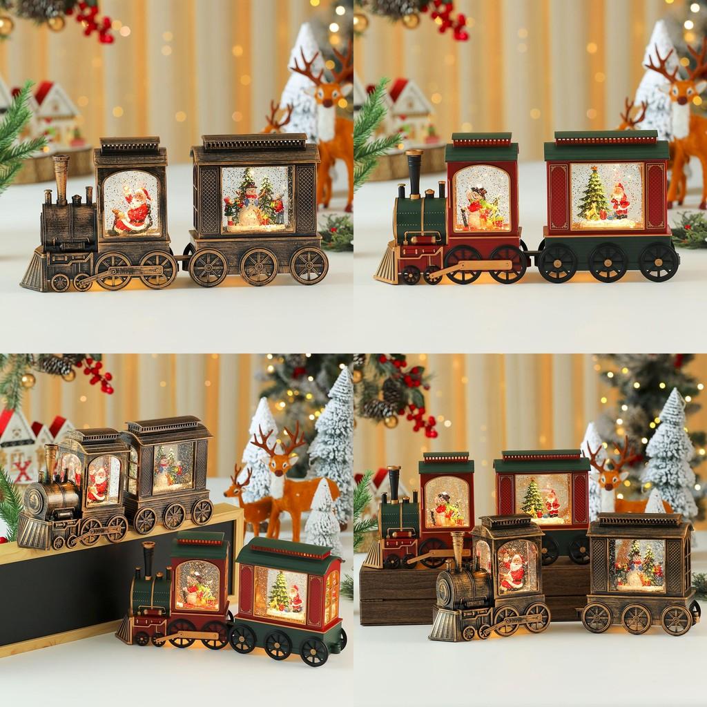Christmas Santa Claus Train Ornament With Lights And Music Shop Decor Window