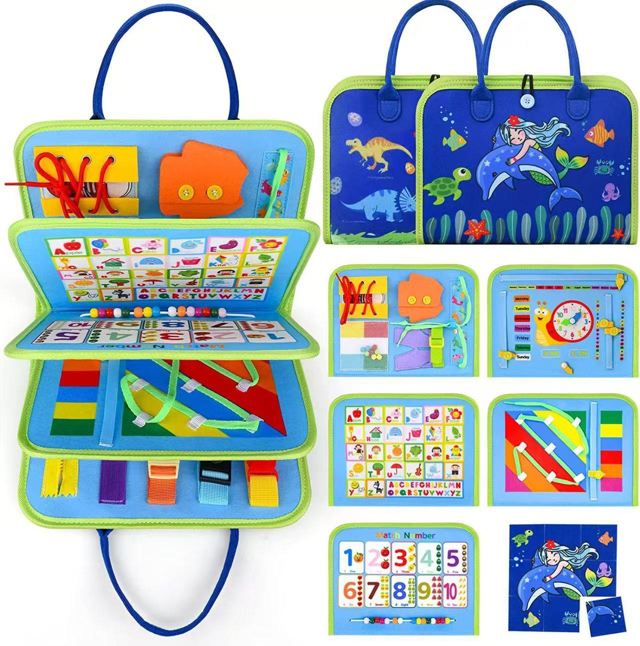 Felt Busy Board Sensory Montessori Education Book Felt Bag Toy Children s Learning Board