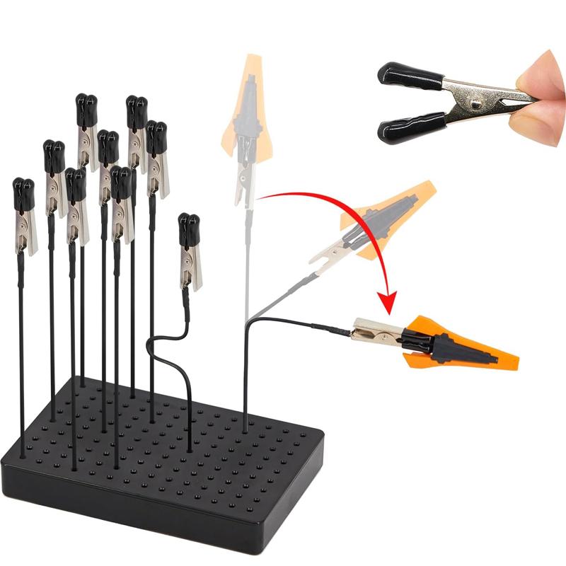 Painting Stand Alligator Clips Sticks with Rubber Tips Bendable Model Painting Holder DIY Crafts Photo Memo Long Crocodile Clamp