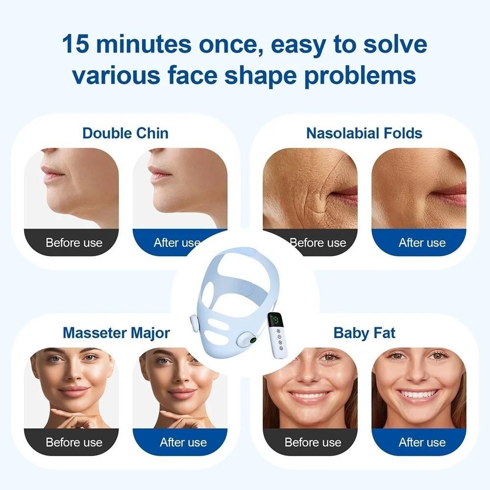 Intelligent Facial Massage Strap Adjustable Intensities Facial Shaping Massager Cheek Lift Up