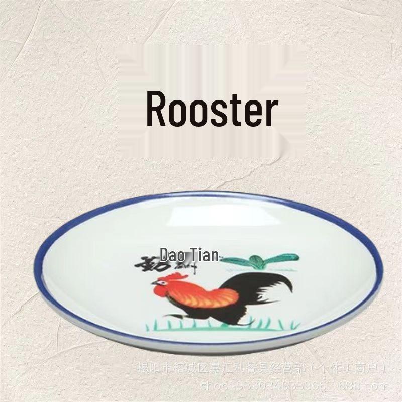 Western-Style Melamine Flat Plate, Shallow Round Design for Fast Food & Buffet, Available In Sizes 6-10 Inches