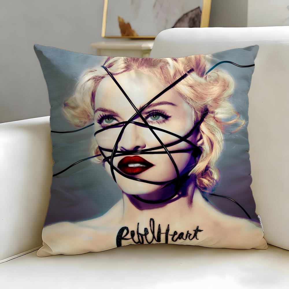 classic singer Madonna Cushion Cover Soft EasyWash Pillow Case Versatile for Couch Bed Travel and Office