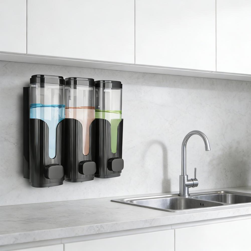 Bathroom Soap Dispenser Wall Mounted Soap Dispenser Liquid Shampoo Conditioner Pump Push Pump Multi Liquid Soap Dispenser