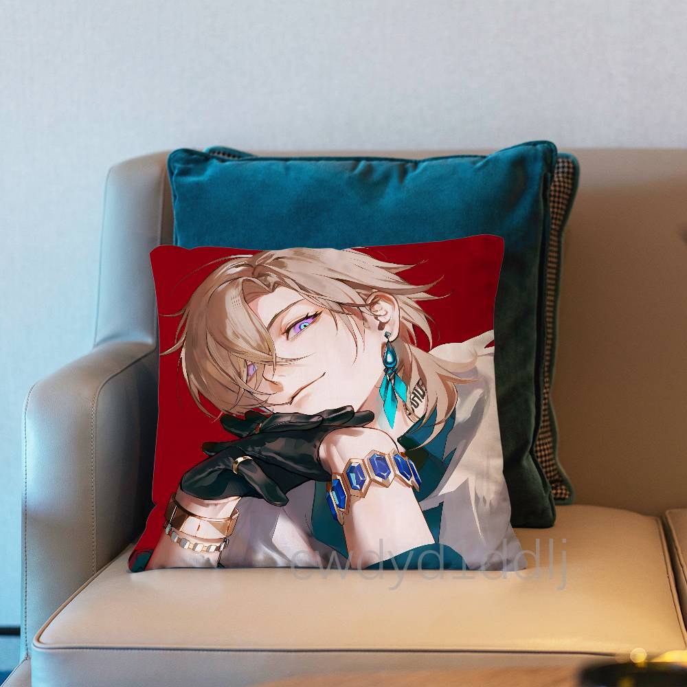 Aventurine HHonkai Star Rail HSR Cushion Cover Pillow Cover Decor Pillowcase Printed Cushion Case For Couch