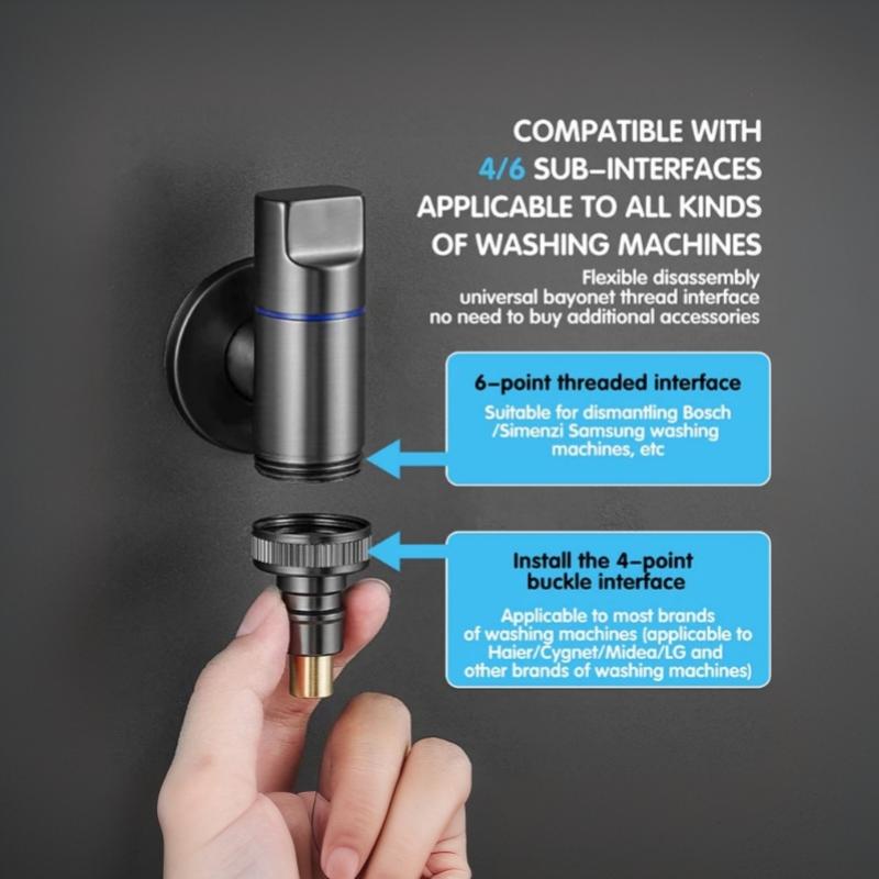 Multi Use Stainless Steel Washing Machine Faucet Quick Opening Angle Valve Rotary Switch Automatic Water Stop Valve Specific