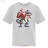 HEISS Nikolaus Elf Reitet Einen T-Rex Lustiges Weihnachts-Kinder-Shirt vintage Gewaschen Designer-Kleidung homme Dehnbar Vielseitig Stilvoll