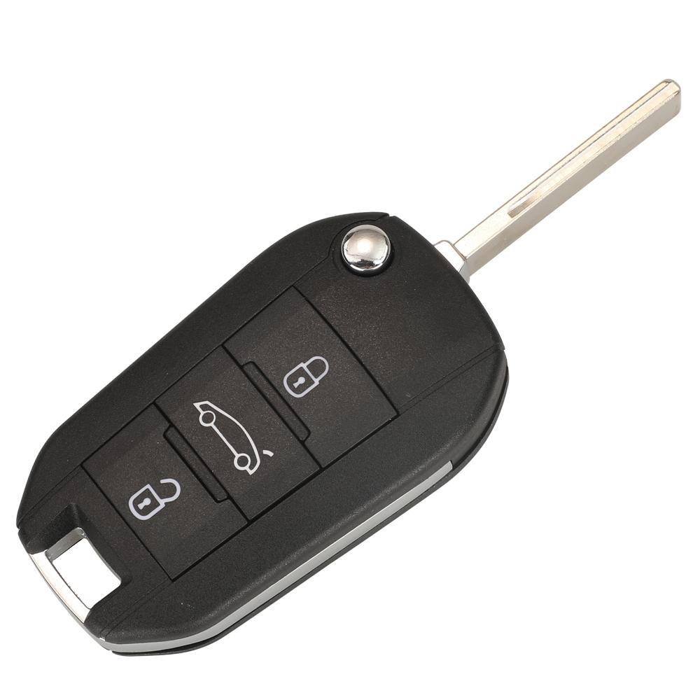 Jingyuqin Flip Remote Car Key 433MHz 4A HITAG AES Chip For Peugeot Expert 308 3008 2016+ Citroen C4 Cactus 2014- HU83 3 Buttons