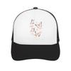 Vintage Butterfly Bloom Stripe Colla Mesh Baseball Cap Casual Hat Outdoor For Womens Unisex FeUnisex