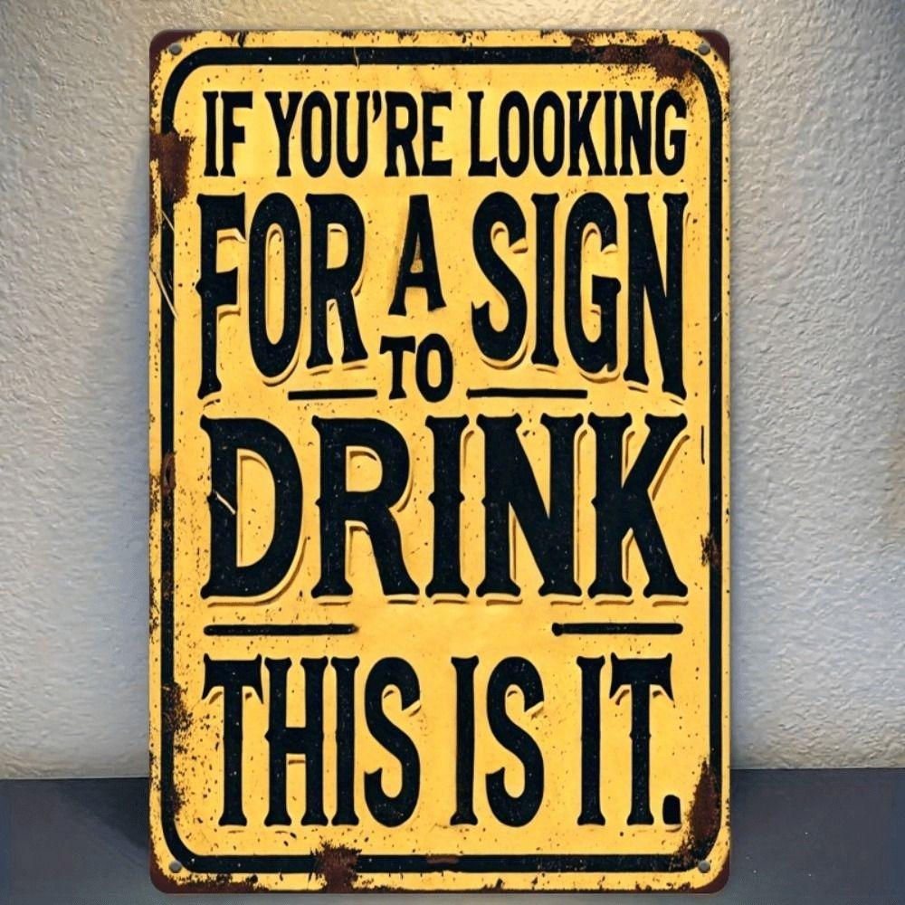 Vintage Tin Sign 12x8 Inch Funny Bar Decoration, Rusty Iron Wall Art for Kitchen Living Room Office Man Cave, Humor Gift