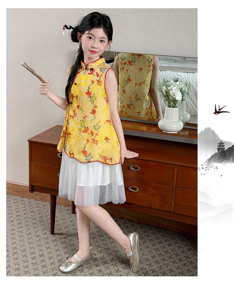 Girls' Cheongsam Dress Summer Dress 2026 New Style Children's Chinese Style Tang Dress Hanfu Summer Princess Dress