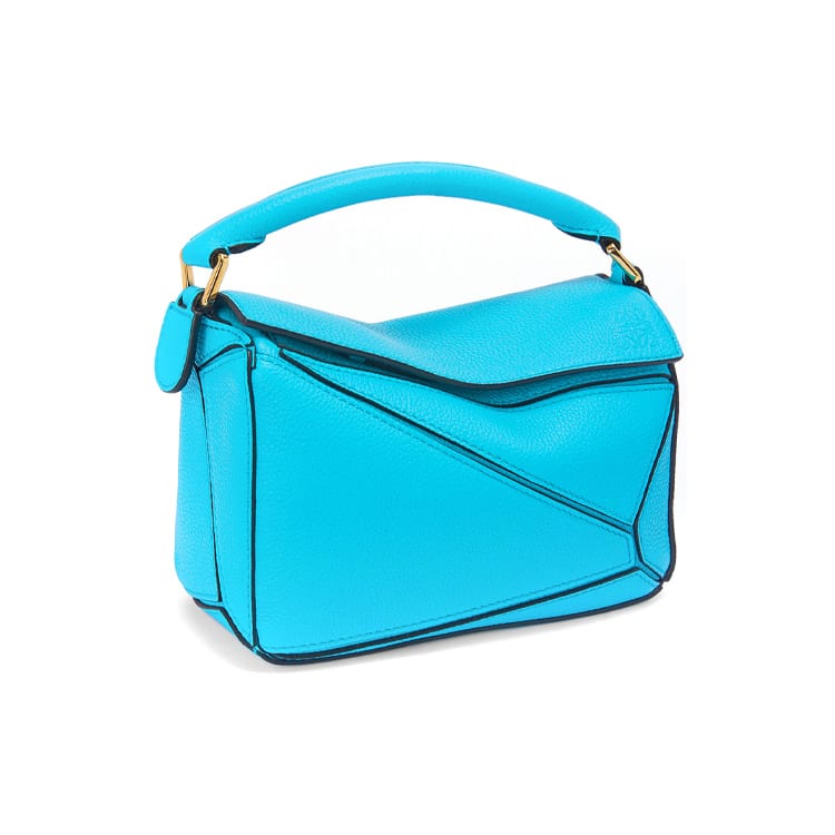 LOEWE Mini Puzzle Bag In Soft Grained Calfskin Cyan A510U95X37-5620