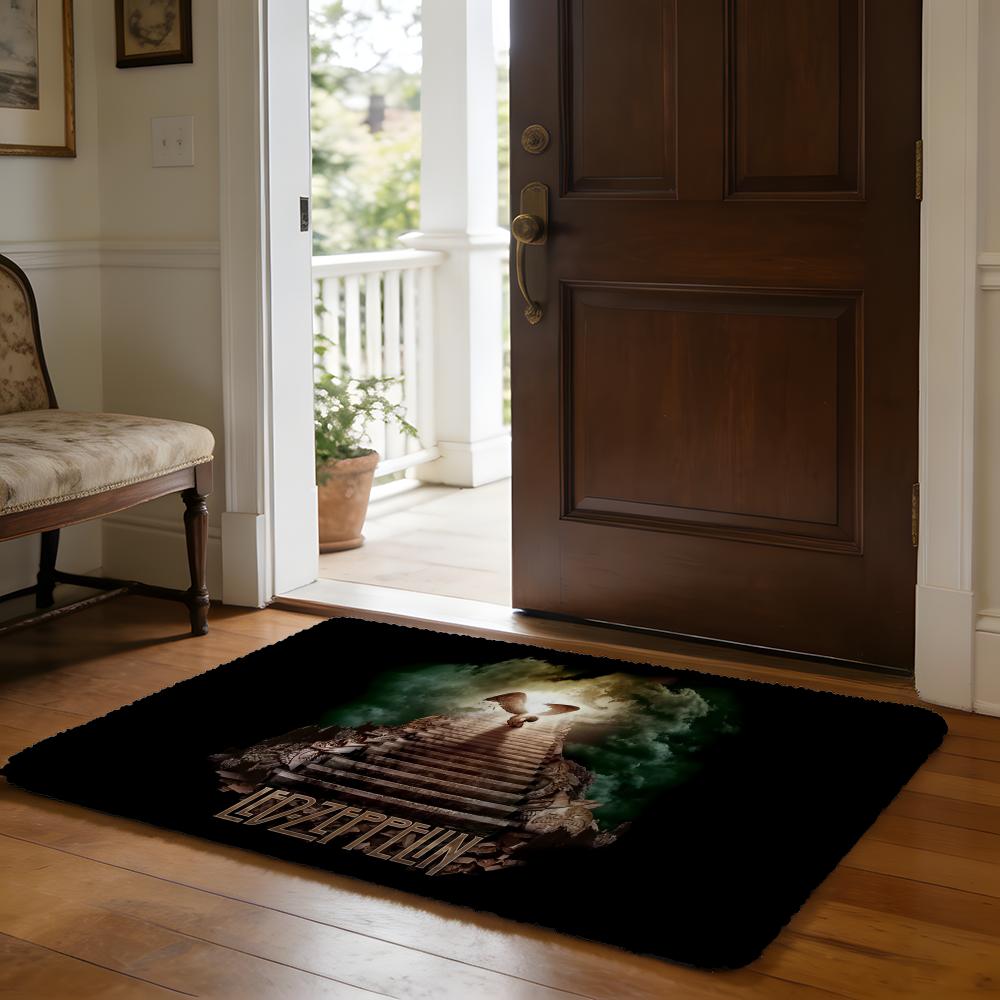 LLed ZZeppelin Floor Mat Soft Flannel Absorbent Mat Non-Slip Rug Home Bedroom Bathroom
