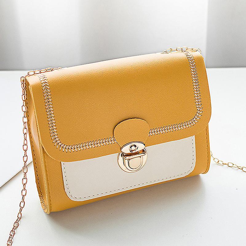 Summer Chain PU Leather Ladies Messenger Bag Stitching Women Shoulder Crossbody Bag Female Small Square Bag Clutch Bags Handbags