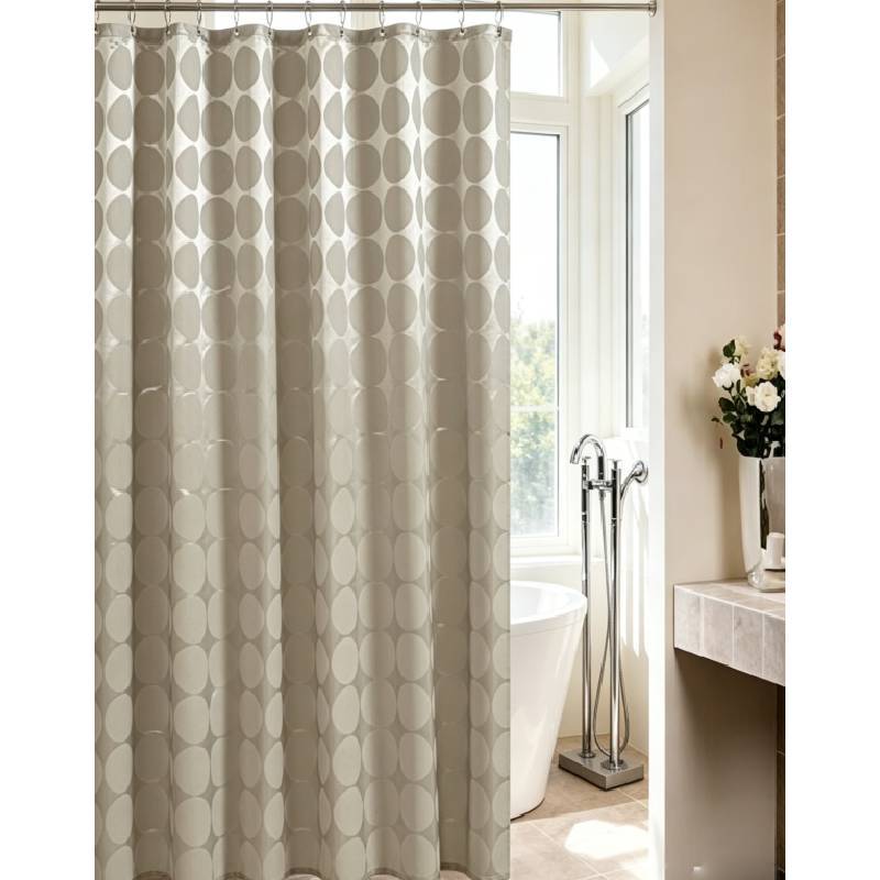 Waterproof Bathroom Shower Curtain Set With Dot Pattern For Home Use
