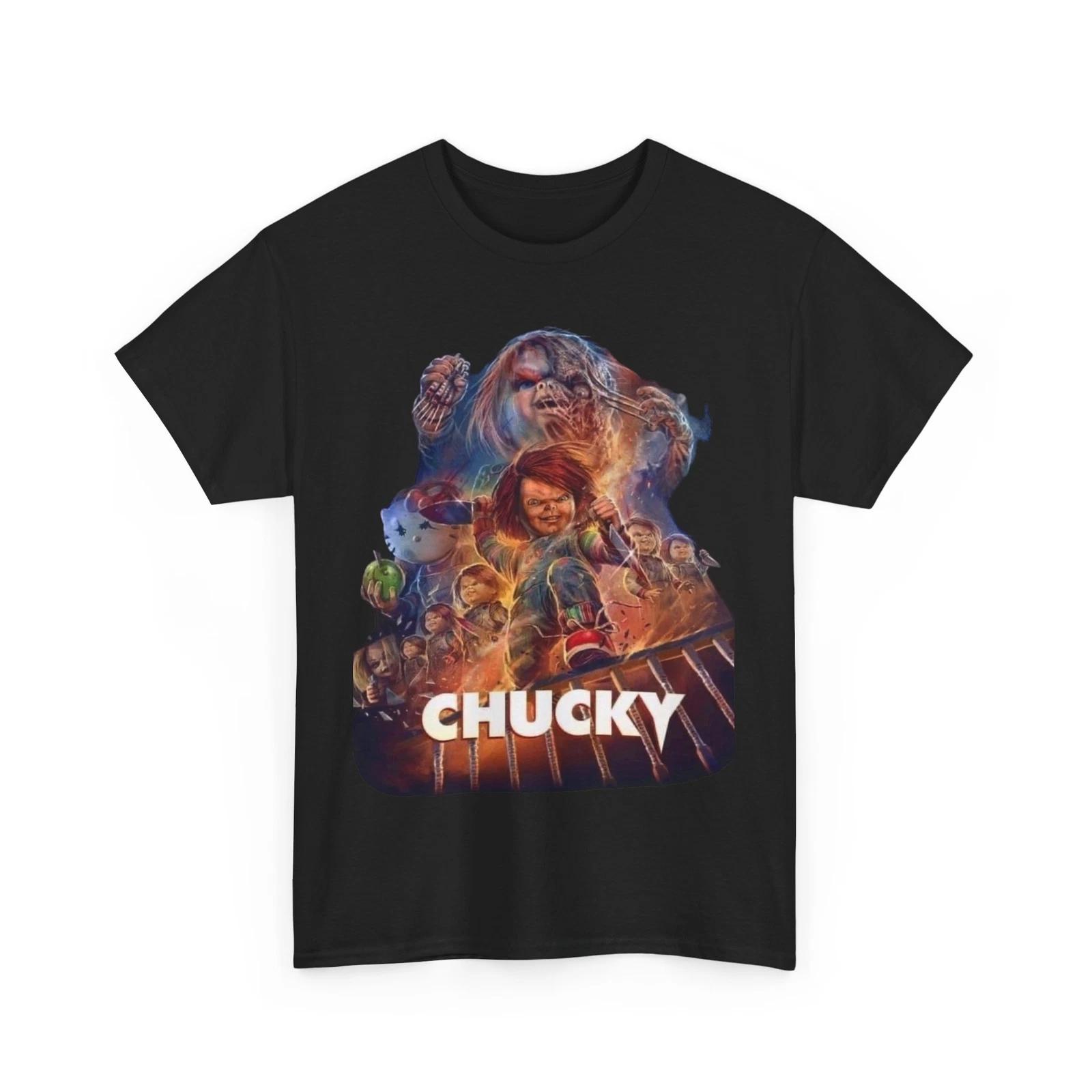 Chucky Horror 100% Cotton T-shirt Mens Tees Top Unisex Heavy Cotton Tee 4XL