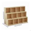Trapezoidal Desk Cubby Wood Finish 12Compartment Organizer Stepped Design 3Row