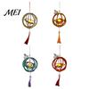 Chinese Style Lantern Kit DIY for Mid-Autumn Festival, Hollow Wooden Rotating Ring Hanging Ornament with Rabbit, Handmade LED Candle Toy Tassels