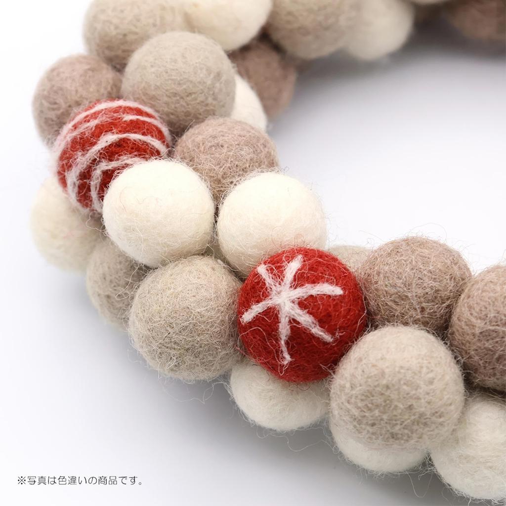 Tomo Corporation Nepal Felt Wreath Pom 15cm Poms, Multicolor, Approx. Diameter, 17725-825-306