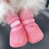 4Pcs/Set Portable Anti-slip Dog Shoes Waterproof Adjustable Pet Boots Breathable Wear Resistant Dog Foot Cover Autumn Winter