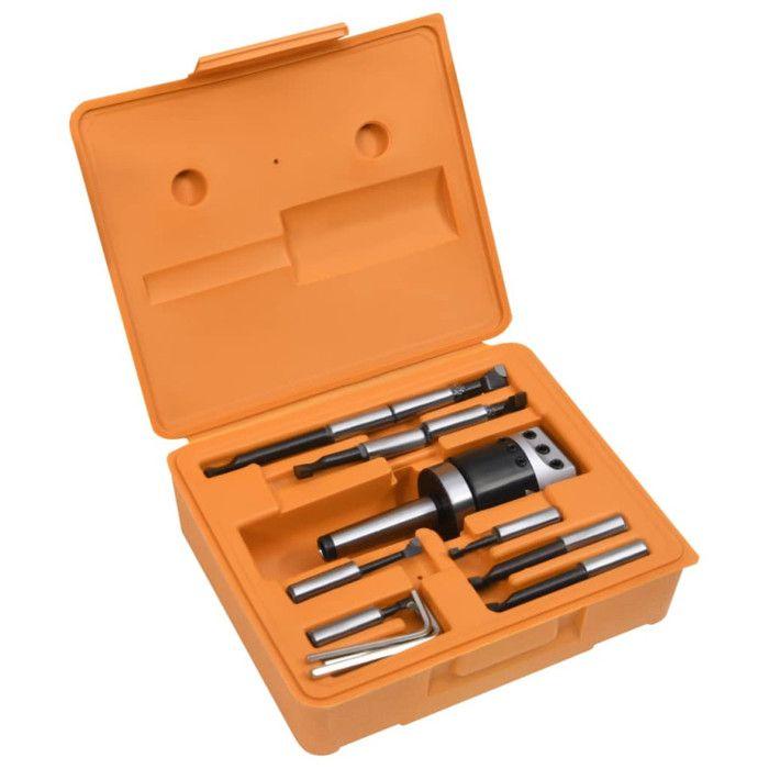 VidaXL Jeu d'outils d'alésage 15 pcs 50 mm Tête d'alésage MT2-F1-12