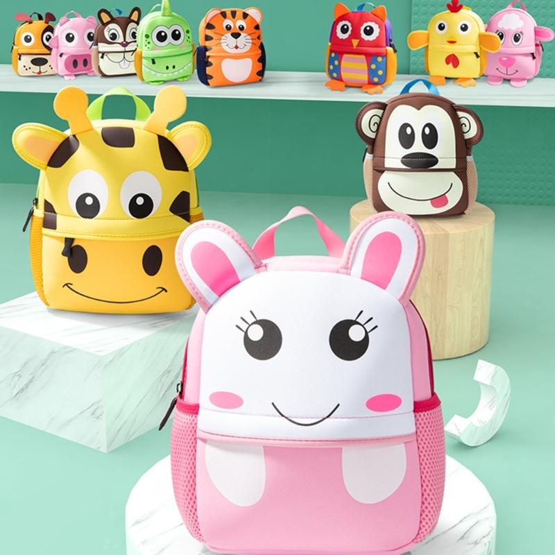 Cute Shoulder Bag for Child Student Tiger/Giraffe/Rabbit/Goat/Dog/Squirrel-Dinosaur/Monkey/Chicken-Owl Shaped Schoolbag