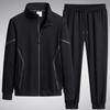 Men's 2024 Autumn Casual Dadwear: Plus Size Loose Cardigan Sweatshirt & Long Pants Two-Piece Sports Set