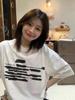 Women's Plus Size Pure Cotton White Short Sleeve T-Shirt - Summer 2025 American Style Loose Fit