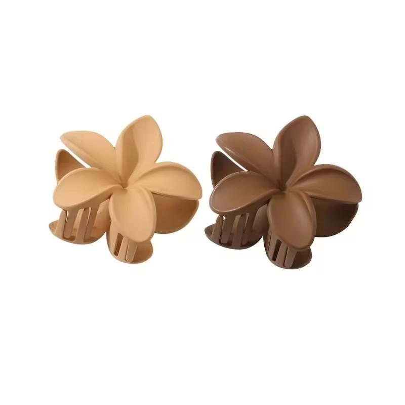 1/2Pcs Gradient Colored Flower Acrylic Hair Claws Clip Women Girls Sweet Hairpins Beach Hawaiian Style Hair Accessories