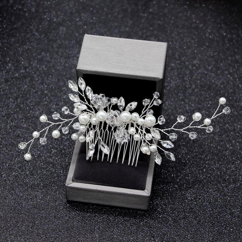 Pearls Rhinestone Leaves Wedding Hairstyles Jewelry Bridal Tiaras Hairbands  Girls