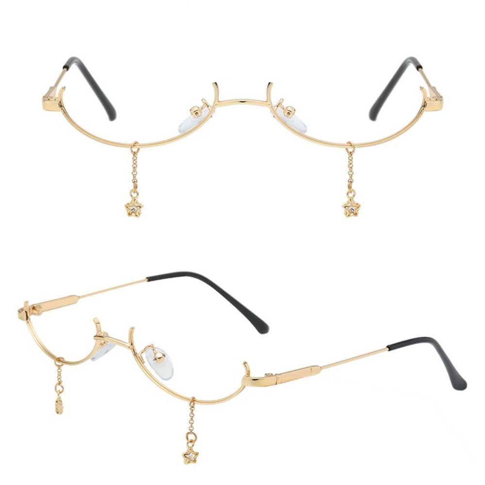 

Новое женское украшение Девушка Очки Оправа Без линзы Нижняя половина кадра Капля воды